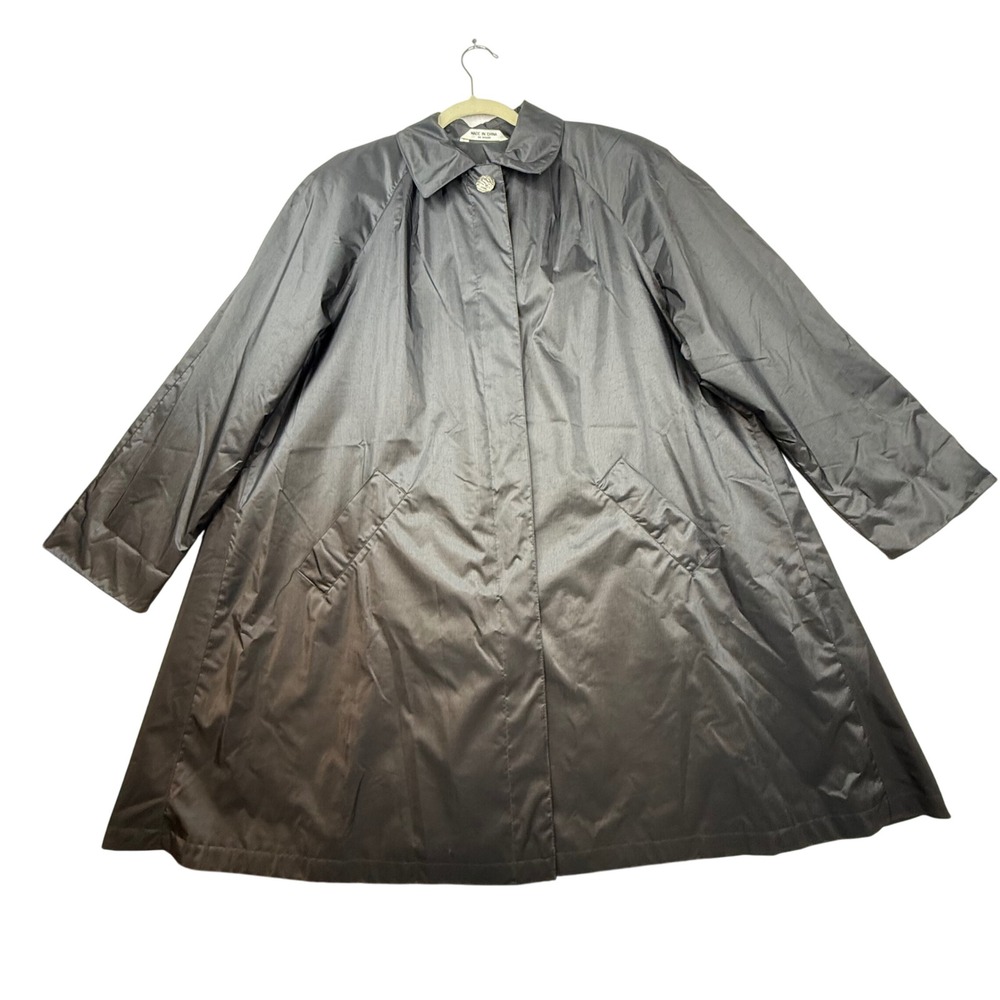 British Mist Women's Black‎ Full Length Raincoat Jacket Size 12